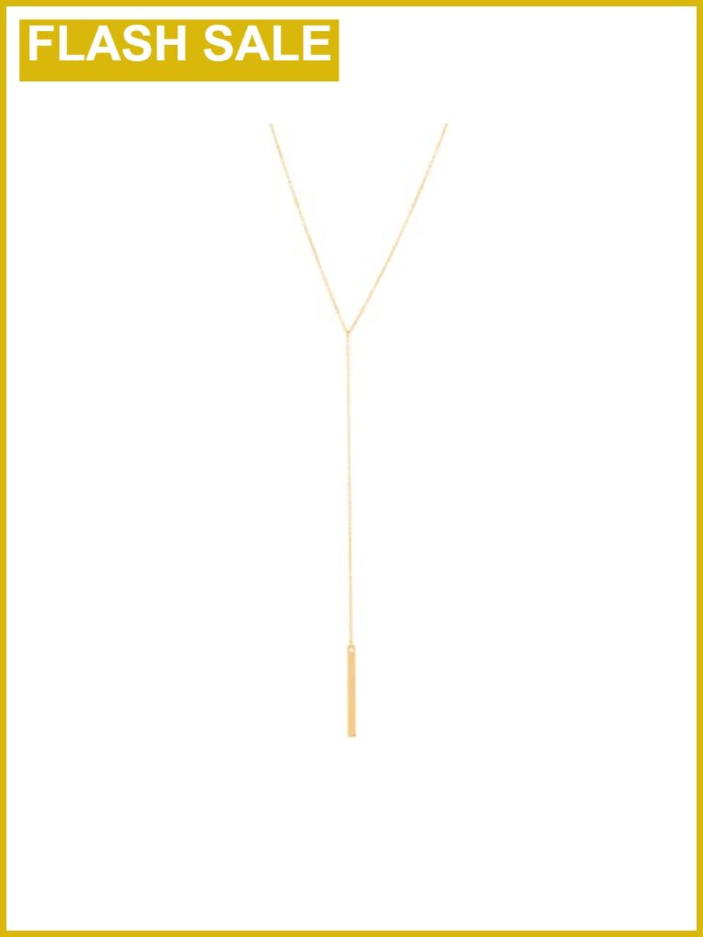 14K Gold Plated Lariat Y Necklace Adjustable Handmade